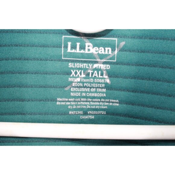 LL Bean Airlight Knit Pullover Sweater Colorblock Blue Green XXL Tall - Picture 8 of 10